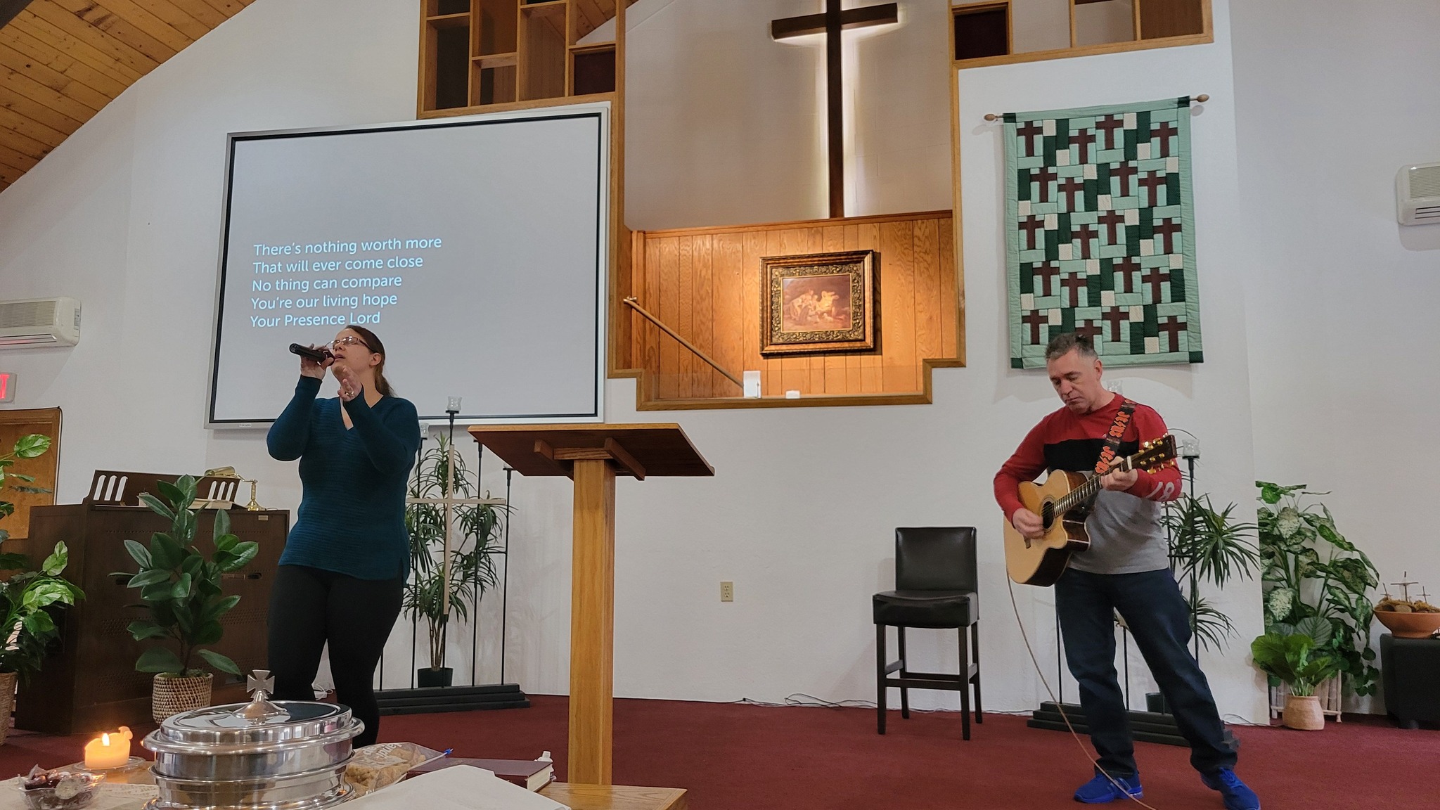 Worship team leading the congregation in praise and worship